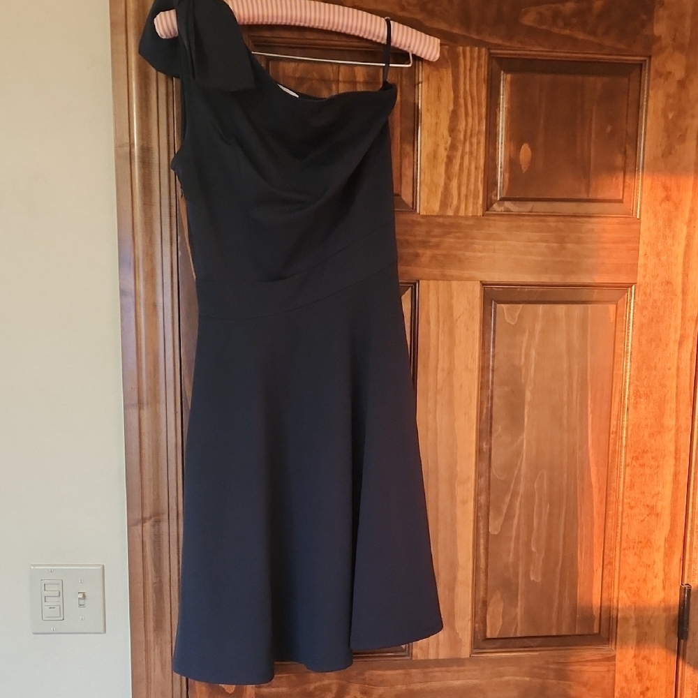 Elegant Navy One-Shoulder Dress